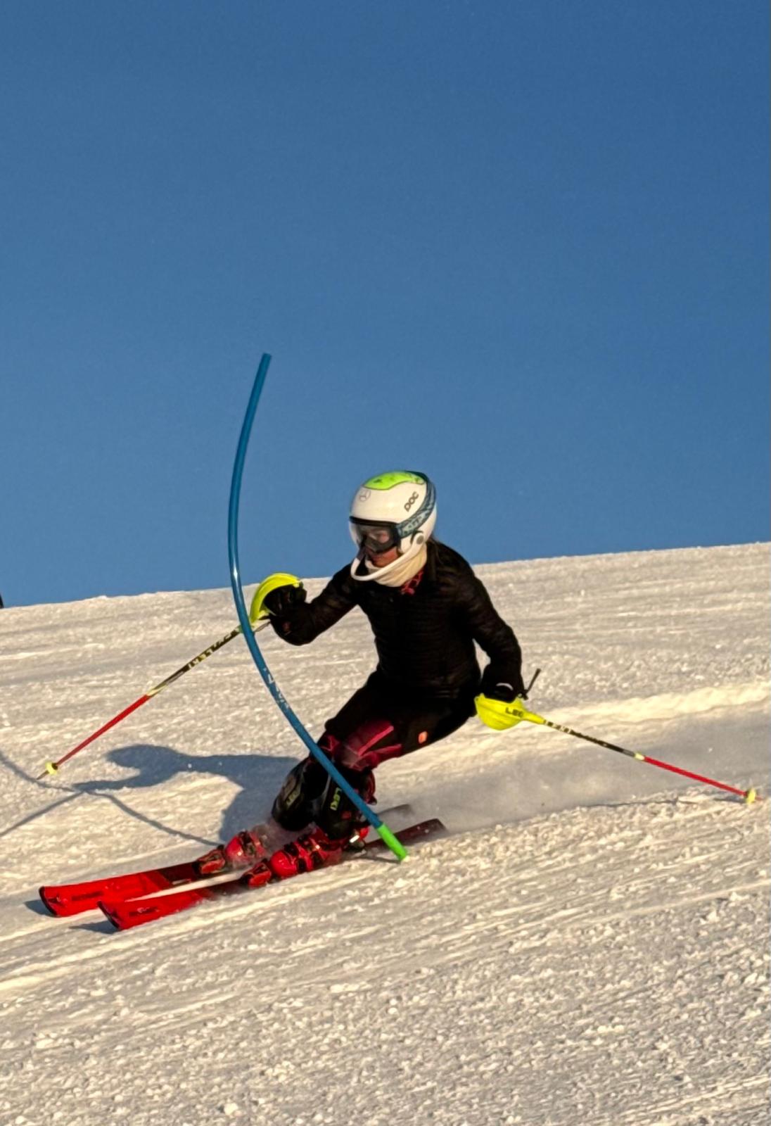 Nuori laskija pujotteluradalla